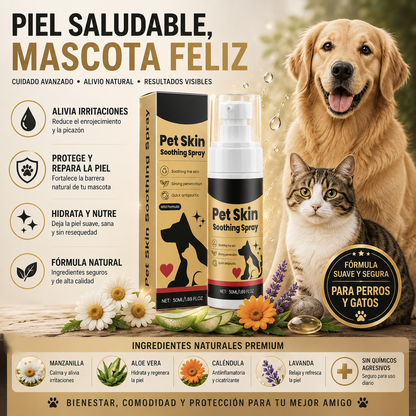 PetDerma – Spray Reparador para la Piel de Mascotas, Alivia Irritación y Favorece la Recuperación
