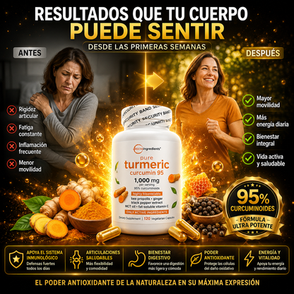 Cúrcuma 95™️ – Turmeric 95% Concentrado para Articulaciones, Energía y Bienestar Diario