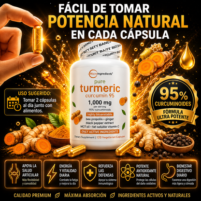 Cúrcuma 95™️ – Turmeric 95% Concentrado para Articulaciones, Energía y Bienestar Diario