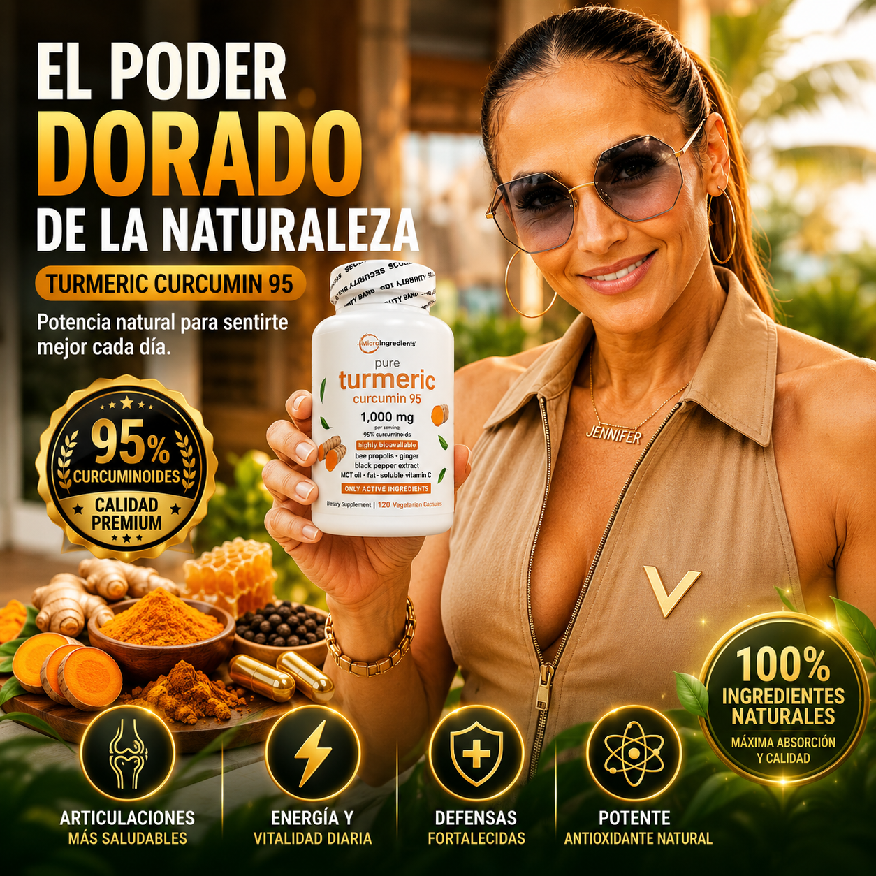 Cúrcuma 95™️ – Turmeric 95% Concentrado para Articulaciones, Energía y Bienestar Diario