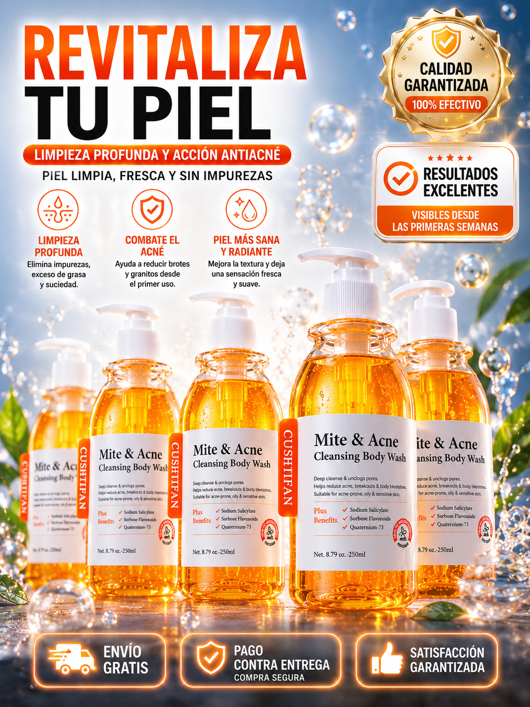 Gel Limpiador Antiacné - Elimina Ácaros, Purifica y Renueva tu Piel