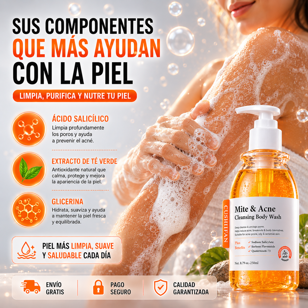 Gel Limpiador Antiacné - Elimina Ácaros, Purifica y Renueva tu Piel